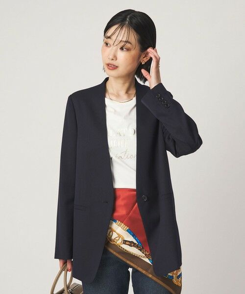 green label relaxing / グリーンレーベル リラクシング ノーカラージャケット | ［size SHORT/TALLあり］Greed グリード ノーラペル ジャケット ウォッシャブル | 詳細1