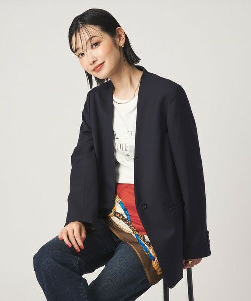 green label relaxing / グリーンレーベル リラクシング ノーカラージャケット | ［size SHORT/TALLあり］Greed グリード ノーラペル ジャケット ウォッシャブル | 詳細2