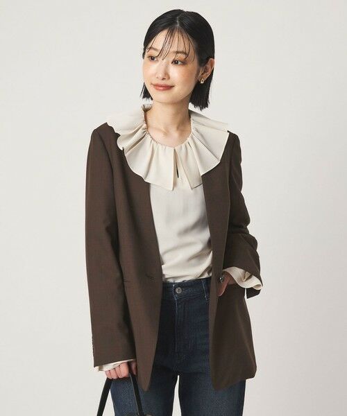 green label relaxing / グリーンレーベル リラクシング ノーカラージャケット | ［size SHORT/TALLあり］Greed グリード ノーラペル ジャケット ウォッシャブル | 詳細17