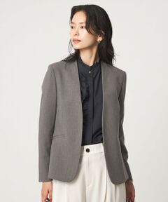 green label relaxing / グリーンレーベル リラクシング ノーカラージャケット | ［size SHORT/TALLあり］ライト ダブルクロス ノーラペル ジャケット