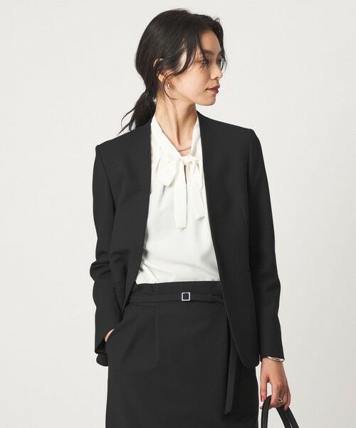 green label relaxing / グリーンレーベル リラクシング ノーカラージャケット | ［size SHORT/TALLあり］ライト ダブルクロス ノーラペル ジャケット | 詳細1