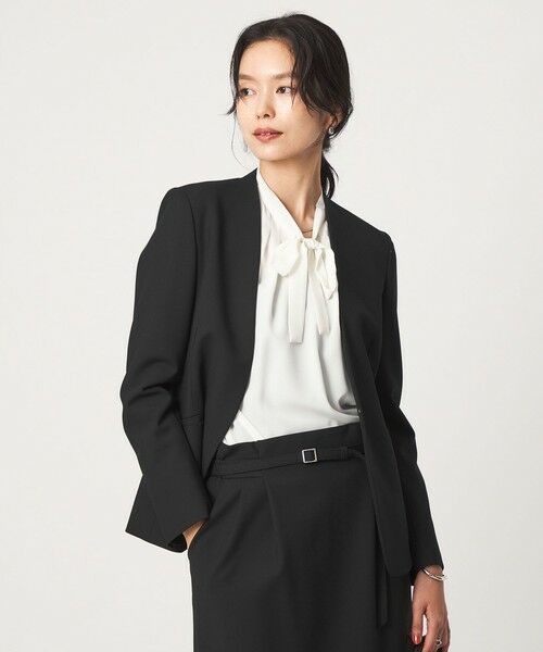 green label relaxing / グリーンレーベル リラクシング ノーカラージャケット | ［size SHORT/TALLあり］ライト ダブルクロス ノーラペル ジャケット | 詳細2