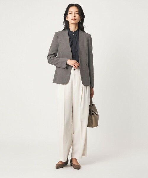 green label relaxing / グリーンレーベル リラクシング ノーカラージャケット | ［size SHORT/TALLあり］ライト ダブルクロス ノーラペル ジャケット | 詳細11