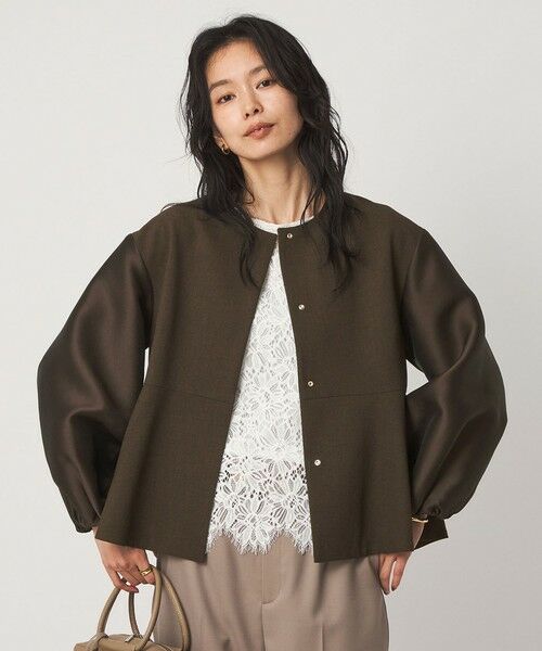 green label relaxing / グリーンレーベル リラクシング ノーカラージャケット | ［size SHORTあり］fleurie(フルリー) フォルム ジャケット | 詳細8