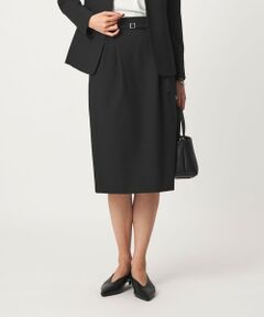green label relaxing / グリーンレーベル リラクシング ミニ・ひざ丈スカート | ［size SHORT/TALLあり］ライト ダブルクロス タイトスカート