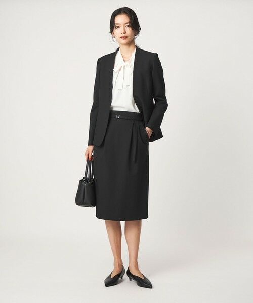 green label relaxing / グリーンレーベル リラクシング ミニ・ひざ丈スカート | ［size SHORT/TALLあり］ライト ダブルクロス タイトスカート | 詳細2