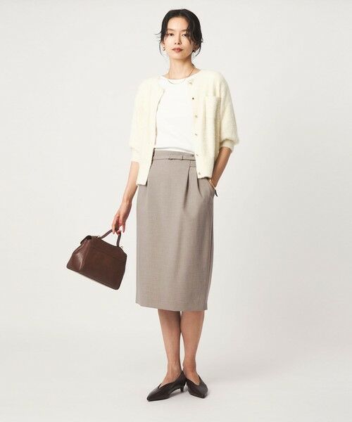 green label relaxing / グリーンレーベル リラクシング ミニ・ひざ丈スカート | ［size SHORT/TALLあり］ライト ダブルクロス タイトスカート | 詳細12
