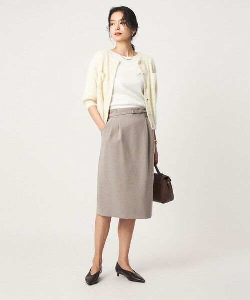 green label relaxing / グリーンレーベル リラクシング ミニ・ひざ丈スカート | ［size SHORT/TALLあり］ライト ダブルクロス タイトスカート | 詳細13