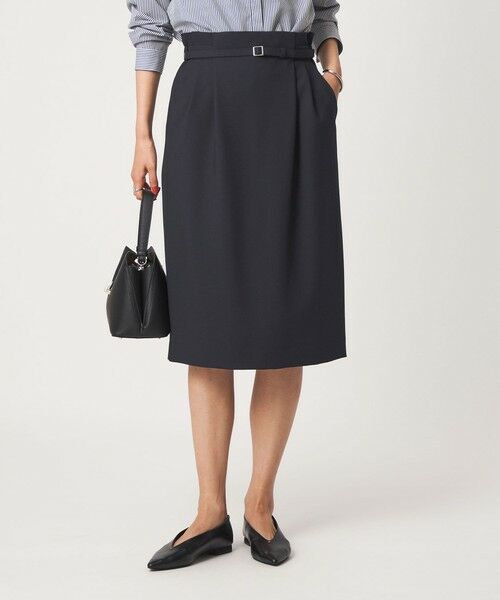 green label relaxing / グリーンレーベル リラクシング ミニ・ひざ丈スカート | ［size SHORT/TALLあり］ライト ダブルクロス タイトスカート | 詳細15