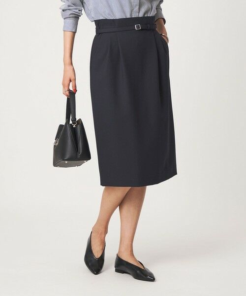 green label relaxing / グリーンレーベル リラクシング ミニ・ひざ丈スカート | ［size SHORT/TALLあり］ライト ダブルクロス タイトスカート | 詳細16
