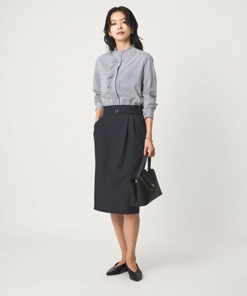 green label relaxing / グリーンレーベル リラクシング ミニ・ひざ丈スカート | ［size SHORT/TALLあり］ライト ダブルクロス タイトスカート | 詳細18