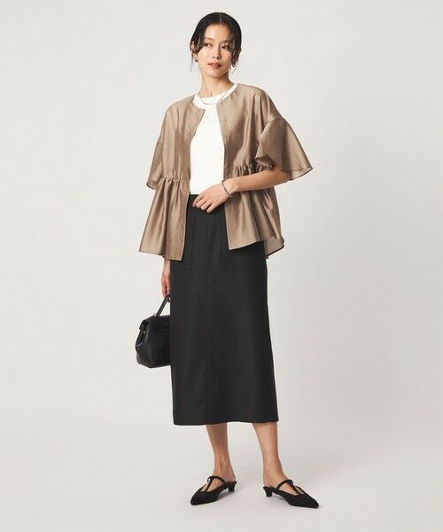 green label relaxing / グリーンレーベル リラクシング ロング・マキシ丈スカート | Daily Chic Iライン スリム スカート ストレッチ | 詳細5
