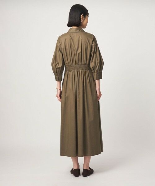 green label relaxing / グリーンレーベル リラクシング ロング・マキシ丈ワンピース | ［size SHORTあり］シャツ襟 フィット＆フレア タック 5分袖 ワンピース | 詳細5