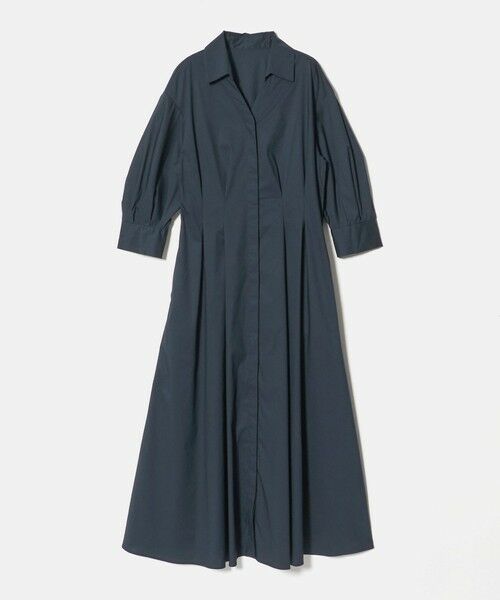 green label relaxing / グリーンレーベル リラクシング ロング・マキシ丈ワンピース | ［size SHORTあり］シャツ襟 フィット＆フレア タック 5分袖 ワンピース | 詳細16