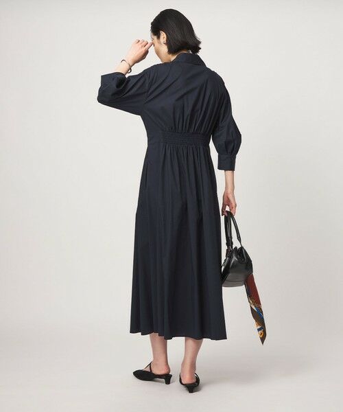 green label relaxing / グリーンレーベル リラクシング ロング・マキシ丈ワンピース | ［size SHORTあり］シャツ襟 フィット＆フレア タック 5分袖 ワンピース | 詳細13