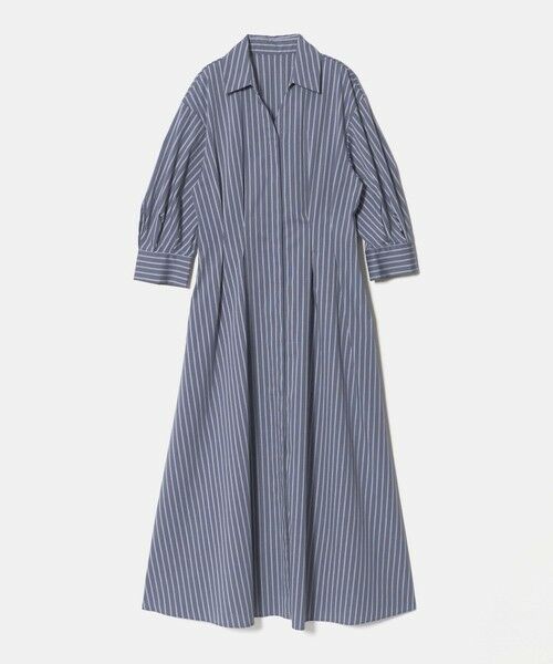 green label relaxing / グリーンレーベル リラクシング ロング・マキシ丈ワンピース | ［size SHORTあり］シャツ襟 フィット＆フレア タック 5分袖 ワンピース | 詳細30