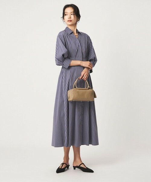 green label relaxing / グリーンレーベル リラクシング ロング・マキシ丈ワンピース | ［size SHORTあり］シャツ襟 フィット＆フレア タック 5分袖 ワンピース | 詳細25