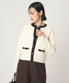 green label relaxing / グリーンレーベル リラクシング カーディガン・ボレロ | フォルム ノーカラー ニット カーディガン