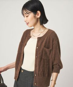 green label relaxing / グリーンレーベル リラクシング カーディガン・ボレロ | フラッフフェザー ハーフスリーブ ニット カーディガン