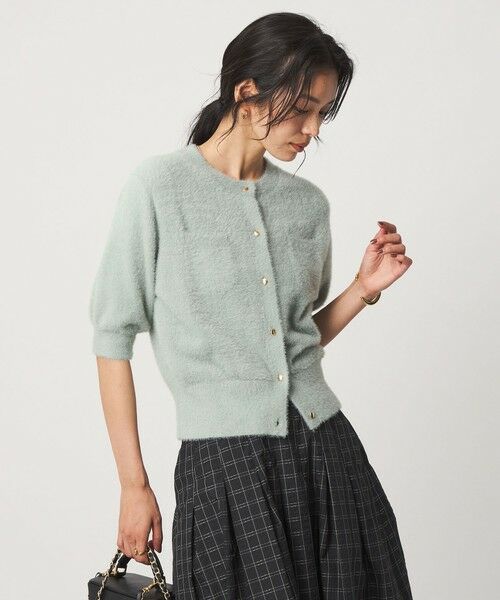green label relaxing / グリーンレーベル リラクシング カーディガン・ボレロ | フラッフフェザー ハーフスリーブ ニット カーディガン | 詳細27