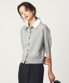 green label relaxing / グリーンレーベル リラクシング カーディガン・ボレロ | 2WAY レース ポロ襟 5分袖 ニット カーディガン