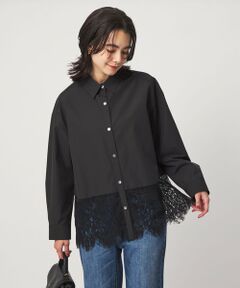green label relaxing / グリーンレーベル リラクシング シャツ・ブラウス | レース ドッキング シャツ