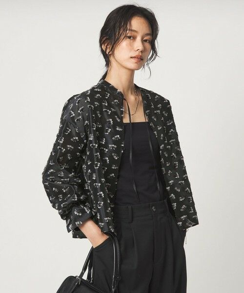 green label relaxing / グリーンレーベル リラクシング シャツ・ブラウス | ジャガード シャツ（BLACK）
