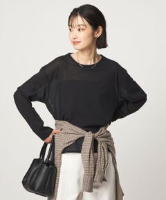 green label relaxing / グリーンレーベル リラクシング カットソー | シアー ロングスリーブ プルオーバー カットソー