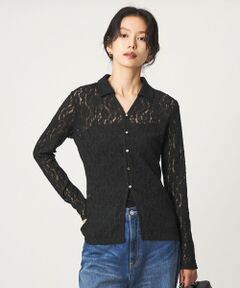green label relaxing / グリーンレーベル リラクシング カットソー | レース スキッパー カットソー