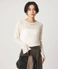 green label relaxing / グリーンレーベル リラクシング カットソー | レース プルオーバー カットソー