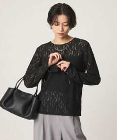 green label relaxing / グリーンレーベル リラクシング カットソー | レース プルオーバー カットソー