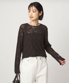 green label relaxing / グリーンレーベル リラクシング カットソー | レース プルオーバー カットソー
