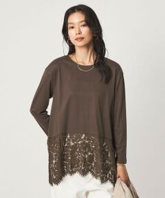 green label relaxing / グリーンレーベル リラクシング カットソー | レース イレヘム プルオーバー カットソー