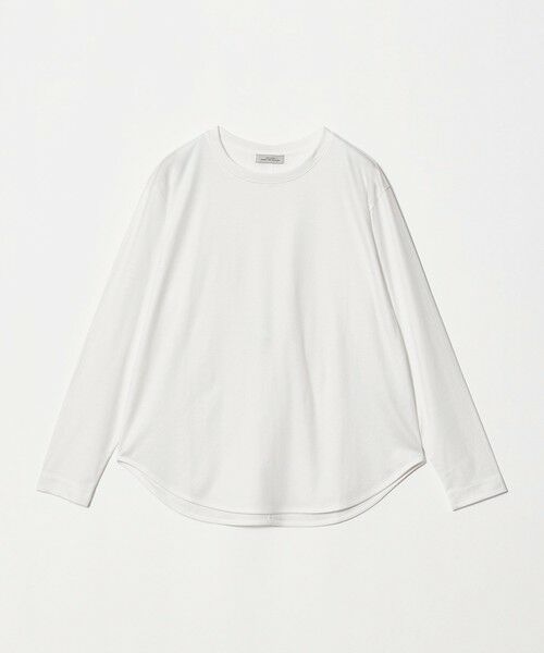 green label relaxing / グリーンレーベル リラクシング カットソー | ラウンドヘム スムース ロングスリーブ プルオーバー カットソー（OFF WHITE）