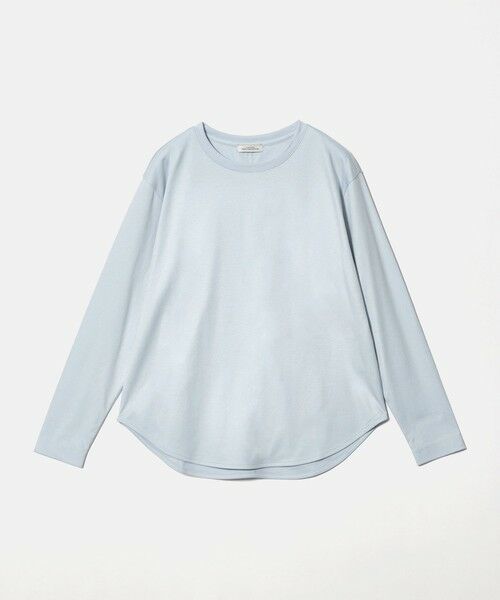 green label relaxing / グリーンレーベル リラクシング カットソー | ラウンドヘム スムース ロングスリーブ プルオーバー カットソー（LT.BLUE）