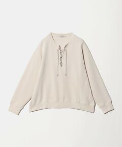 green label relaxing / グリーンレーベル リラクシング カットソー | 【WEB限定】＜at ease＞ダブルフェイス レースアップ プルオーバー カットソー