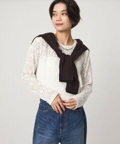 green label relaxing / グリーンレーベル リラクシング カットソー | 【WEB限定】＜at ease＞レース プルオーバー カットソー