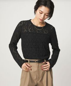 green label relaxing / グリーンレーベル リラクシング カットソー | 【WEB限定】＜at ease＞レース プルオーバー カットソー