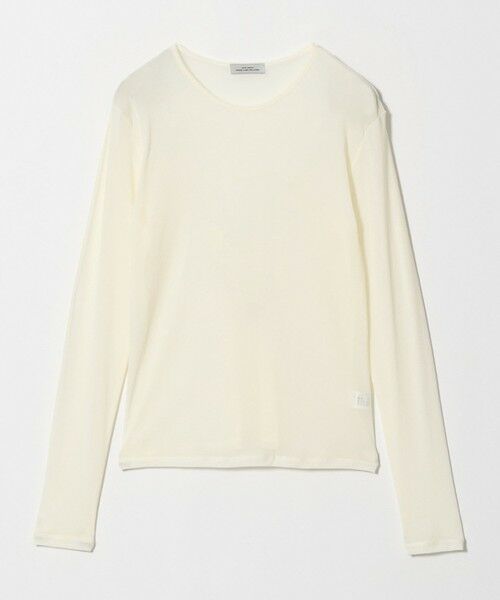 green label relaxing / グリーンレーベル リラクシング カットソー | チュール シアー クルーネック プルオーバー カットソー（OFF WHITE）