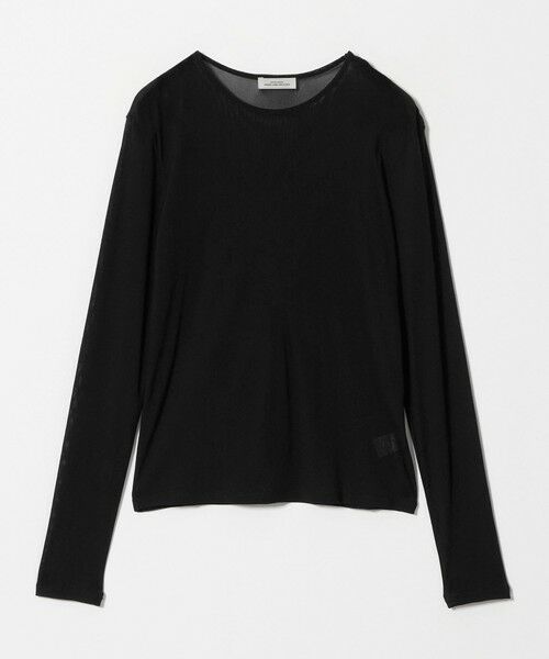 green label relaxing / グリーンレーベル リラクシング カットソー | チュール シアー クルーネック プルオーバー カットソー（BLACK）