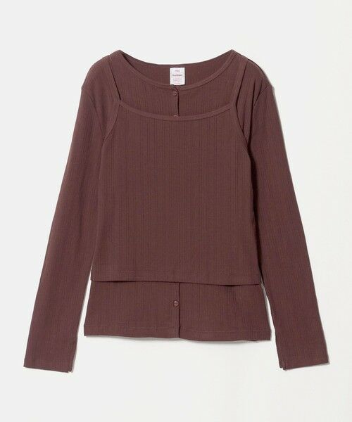 green label relaxing / グリーンレーベル リラクシング カットソー | 【別注】＜Healthknit＞レイヤード プルオーバーカットソー（DK.BROWN）