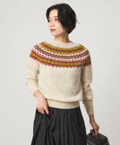 green label relaxing / グリーンレーベル リラクシング ニット・セーター | 【別注】＜Harley of Scotland＞ノルディック プルオーバー ニット