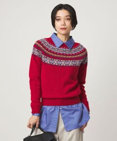 green label relaxing / グリーンレーベル リラクシング ニット・セーター | 【別注】＜Harley of Scotland＞ノルディック プルオーバー ニット