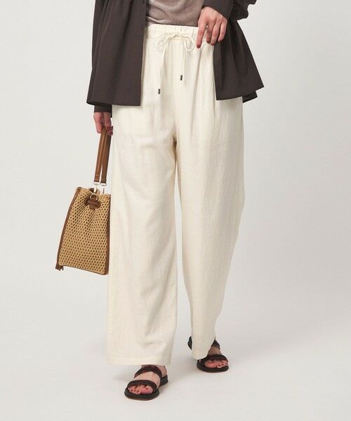 green label relaxing / グリーンレーベル リラクシング その他パンツ | BREEZE LINEN ブリーズリネン ワイド パンツ 3 オフホワイト | 詳細2