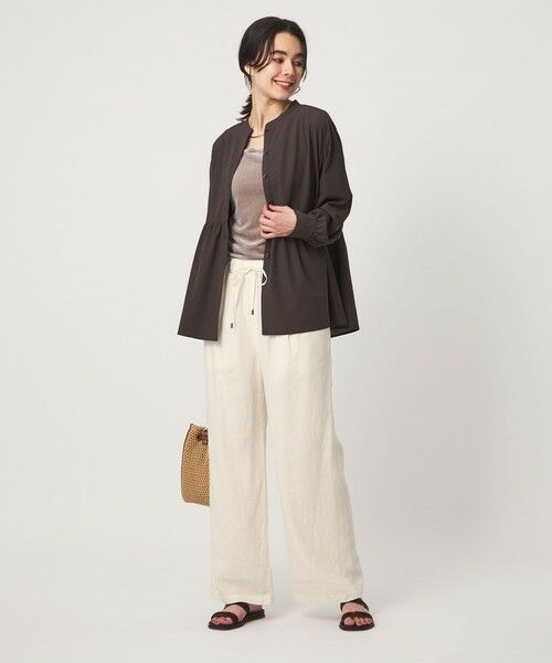 green label relaxing / グリーンレーベル リラクシング その他パンツ | BREEZE LINEN ブリーズリネン ワイド パンツ 3 オフホワイト | 詳細3