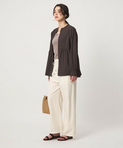 green label relaxing / グリーンレーベル リラクシング その他パンツ | BREEZE LINEN ブリーズリネン ワイド パンツ 3 オフホワイト | 詳細4