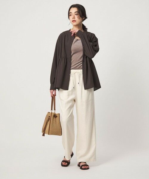 green label relaxing / グリーンレーベル リラクシング その他パンツ | BREEZE LINEN ブリーズリネン ワイド パンツ 3 オフホワイト | 詳細5
