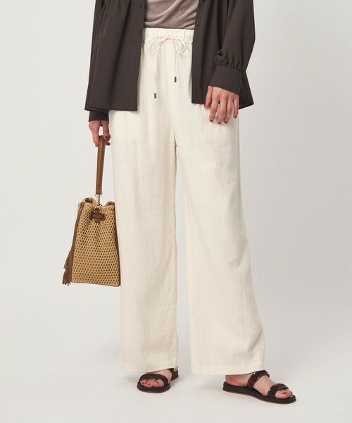 green label relaxing / グリーンレーベル リラクシング その他パンツ | BREEZE LINEN ブリーズリネン ワイド パンツ 3 オフホワイト(OFF WHITE)