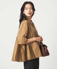green label relaxing / グリーンレーベル リラクシング シャツ・ブラウス | プリーツ ドッキング ショートスリーブ シャツ