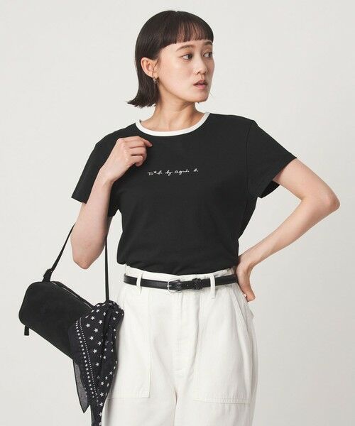 green label relaxing / グリーンレーベル リラクシング Tシャツ | ＜To b. by agnes b.コラボ＞ロゴ リンガー Tシャツ | 詳細1